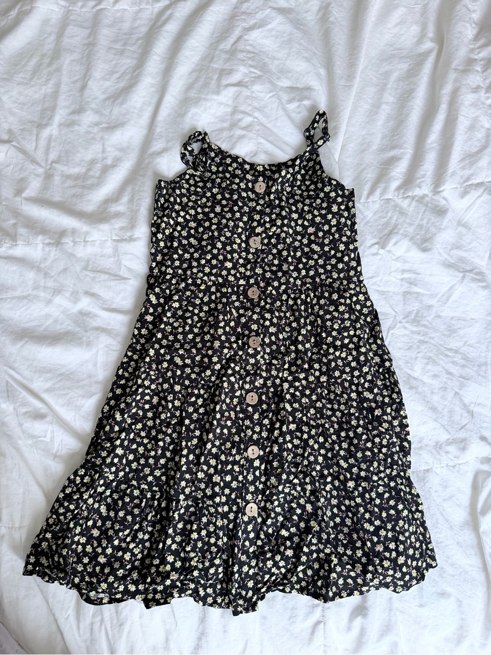 art class Black Floral Button-Front Sundress